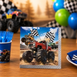 Monster Truck Dinner Napkins - 10 PK